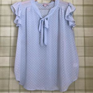 Women Tempted Sheer Pale light blue Blouse